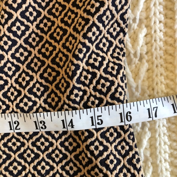 Ann Taylor Loft navy/tan fit and flair drop waist short sleeve dress size 6 - Picture 10 of 14